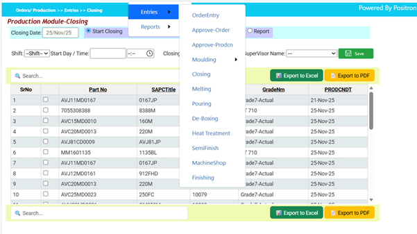 Inventory and WIP tracking ERP